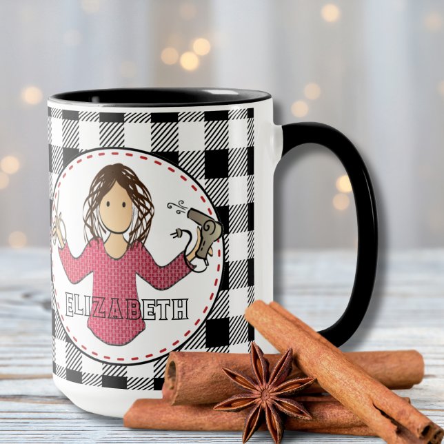 Hair Stylist Beautician Christmas Kariert Vielen D Tasse (Von Creator hochgeladen)