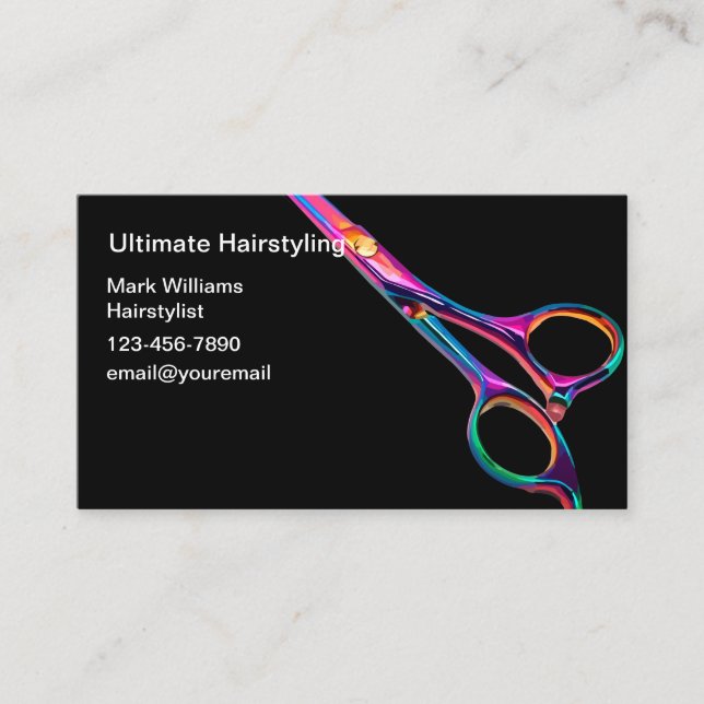 Hair Stylist Beauty Business Cards Visitenkarte (Vorderseite)