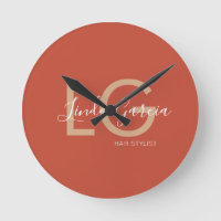 Hair Stylist Burnt Orange Beige Mit Monogramm