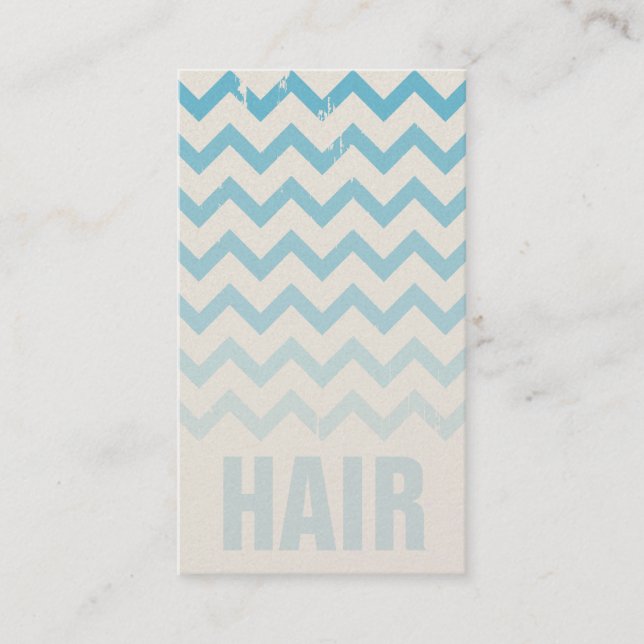 Hair Stylist Business Card - Cracked Blue Ombre Visitenkarte (Vorderseite)