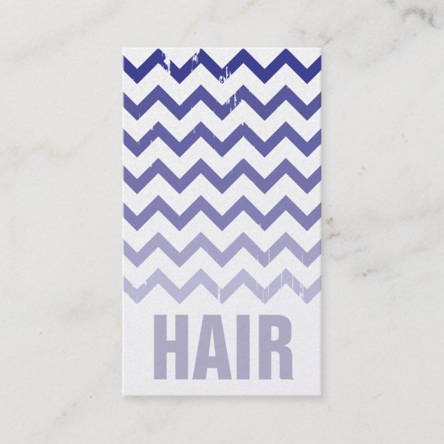 Hair Stylist Business Card - Cracked Indigo Ombre Visitenkarte (Vorderseite)