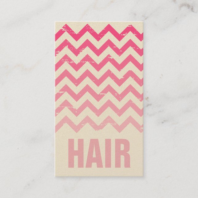 Hair Stylist Business Card - Cracked Pink Ombre Visitenkarte (Vorderseite)