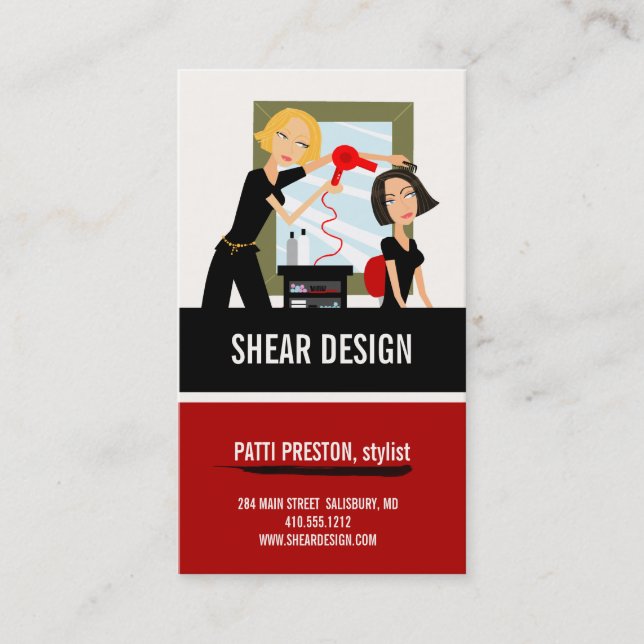 Hair Stylist Business Cards Terminkarte (Vorderseite)