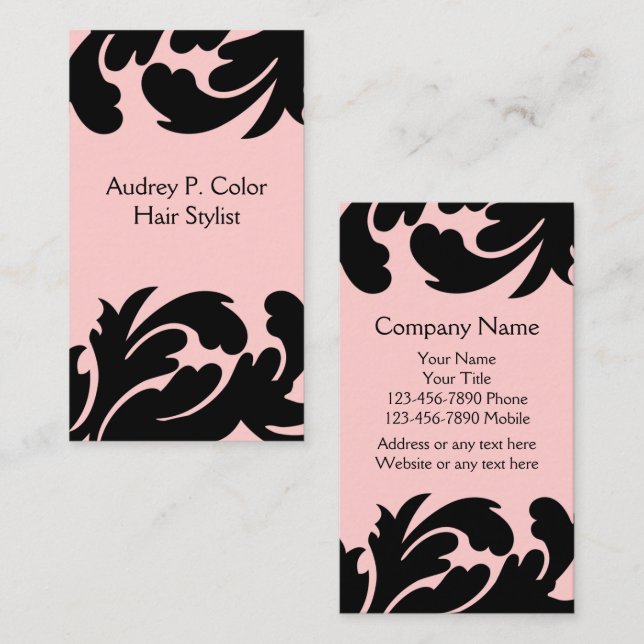 Hair Stylist Business Cards Visitenkarte (Vorne/Hinten)