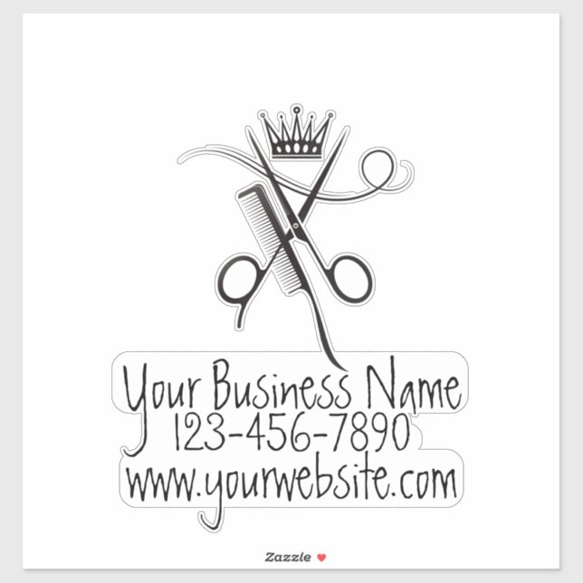 Hair Stylist Business Decal Aufkleber (Blatt)