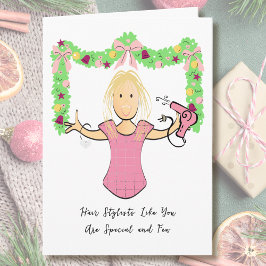 Hair Stylist Cartoon Funny Thank You from Customer Karte