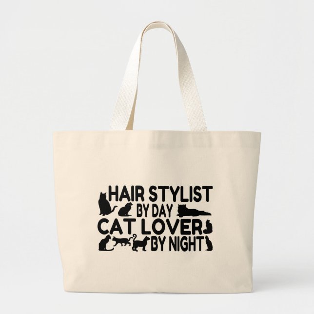 Hair Stylist Cat Lover Jumbo Stoffbeutel (Vorne)