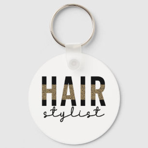 Hair Stylist Cheetah Typography Hairdresser Gift Schlüsselanhänger