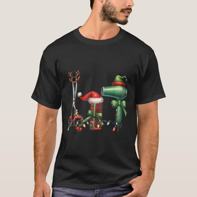 Hair Stylist Christmas Hairdresser Licensed Hairas T-Shirt (Vorderseite)