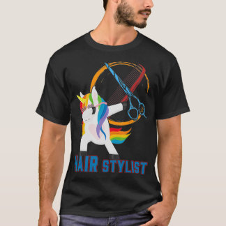Hair Stylist - Colorful Unicorn Hairstylist Gift T-Shirt
