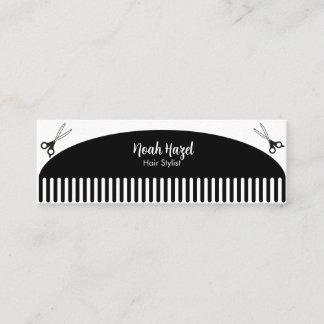 Hair stylist comb hair salon mini Business Card Visitenkarte