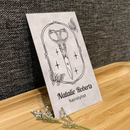 Hair Stylist Cute Scissor & Butterflies QR Code Visitenkarte