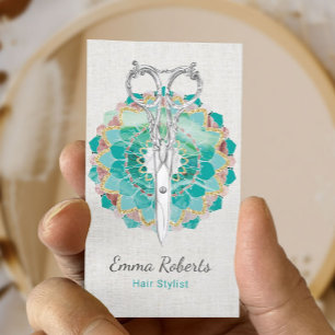 Hair Stylist Elegante Blume Salon Visitenkarte