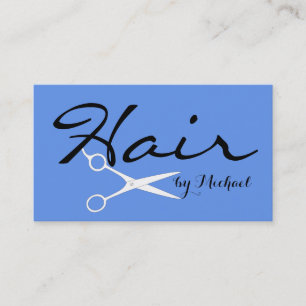 Hair Stylist Elegante Cornflower Blauer Hintergrun Visitenkarte