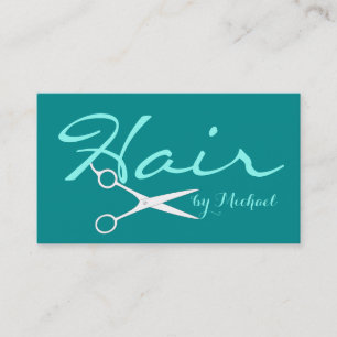 Hair Stylist Elegante Dark Cyan Hintergrund Visitenkarte