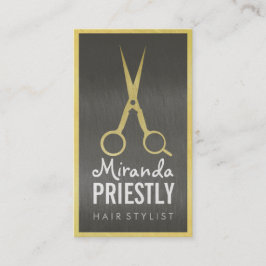 Hair Stylist Elegante Imitate Goldene Schere Schwa Terminkarte