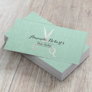 Hair Stylist Elegante Linen Hintergrund Visitenkarte