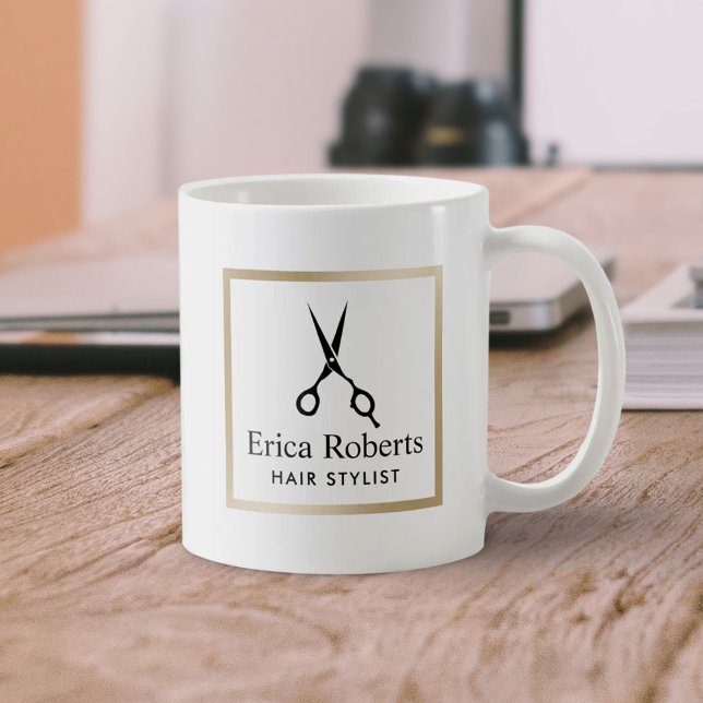 Hair Stylist Elegante Schwarzer Sauna Friseur Salo Kaffeetasse (Von Creator hochgeladen)