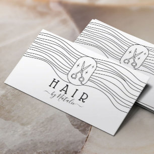 Hair Stylist Elegantes handGezeichnet Schere Logo Visitenkarte