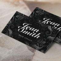 Hair Stylist Elegantes Schwarzes Ornament Typograf