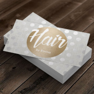 Hair Stylist Gold Circle Silver Dots Moderne Visitenkarte