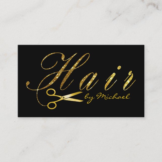 Hair Stylist Gold Scissors Script Termin #12 (Vorderseite)