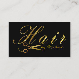 Hair Stylist Gold Scissors Script Termin #14
