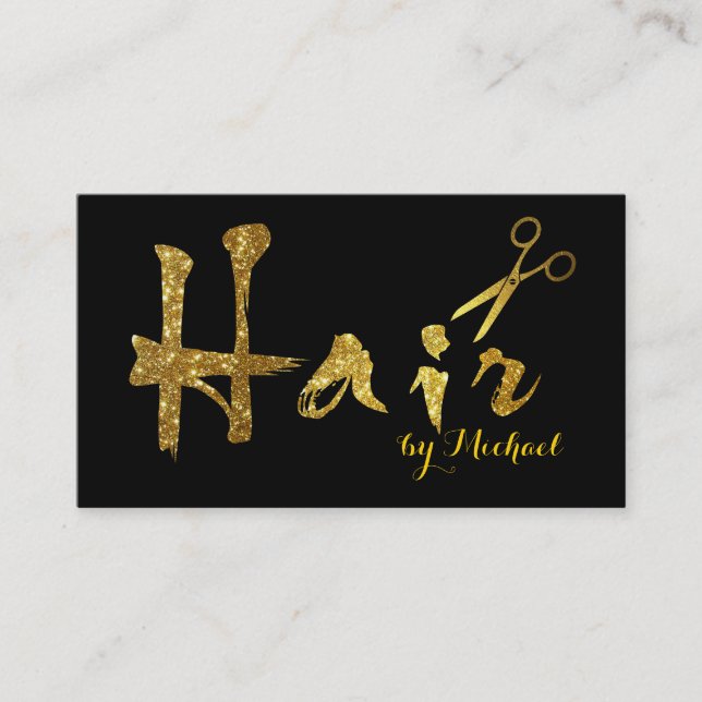 Hair Stylist Gold Scissors Script Termin #5 (Vorderseite)