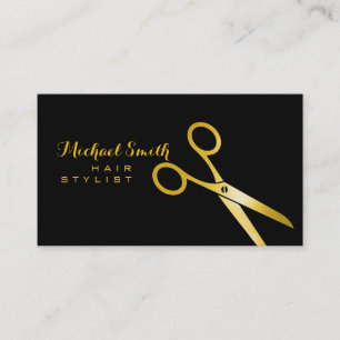 Hair Stylist Gold Scissors Visitenkarte