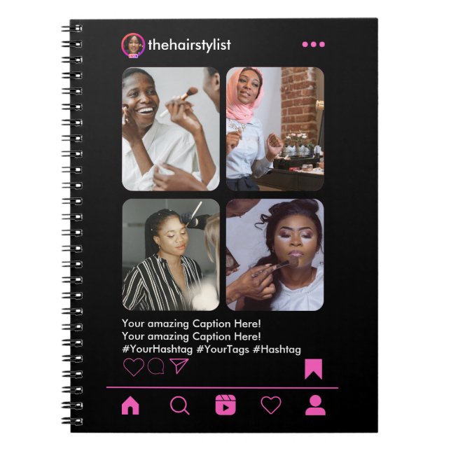 Hair Stylist Instagram Notizblock (Vorderseite)
