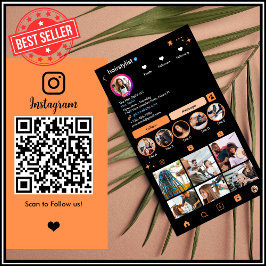 Hair Stylist Instagram Orange | Scan zum Verbinden Visitenkarte