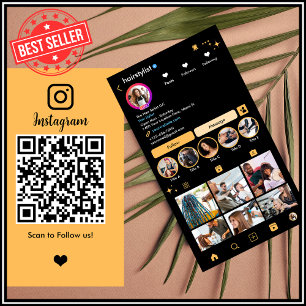 Hair Stylist Instagram Peach   Scan zum Verbinden  Visitenkarte