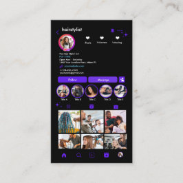 Hair Stylist Instagram Violet | Scan zum Verbinden Visitenkarte