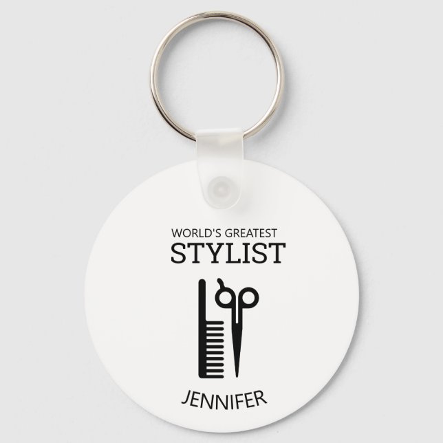 Hair Stylist Keyring Schlüsselanhänger (Vorderseite)