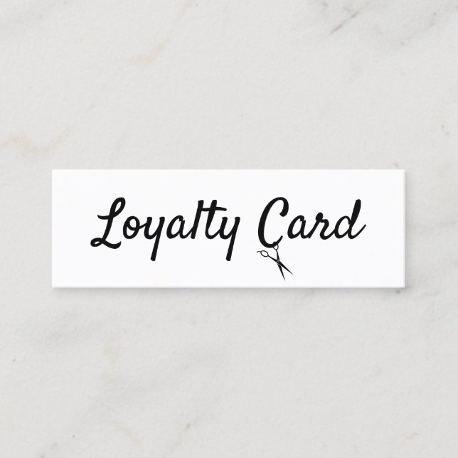 Hair Stylist Loyalty Punch Card Mini Visitenkarte (Vorderseite)
