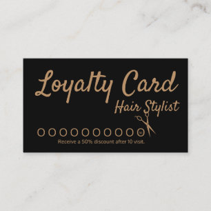 Hair Stylist Loyalty Punch Card Visitenkarte