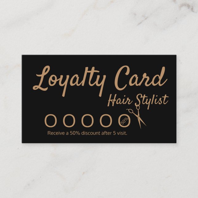 Hair Stylist Loyalty Punch Card Visitenkarte (Vorderseite)