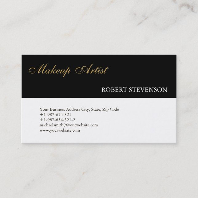 Hair Stylist Makeup Artist Script Business Card Visitenkarte (Vorderseite)