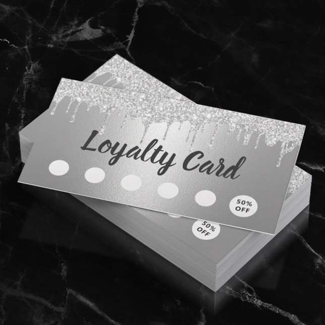 Hair Stylist Makeup Artist Silver Tropfens Loyalit Treuekarte (Von Creator hochgeladen)