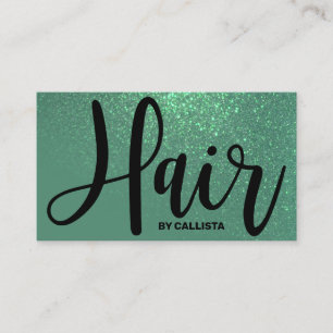 Hair Stylist Mermaid Aquamariner Glitzer Typografi Visitenkarte