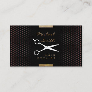 Hair Stylist Modern Deep Coffee Polka Dot Visitenkarte