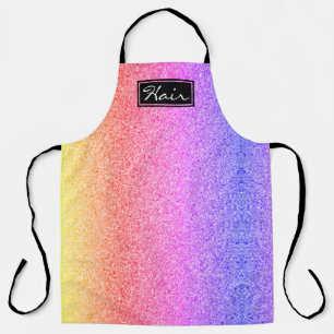 Hair Stylist Modern Rainbow Glitzer Schürze
