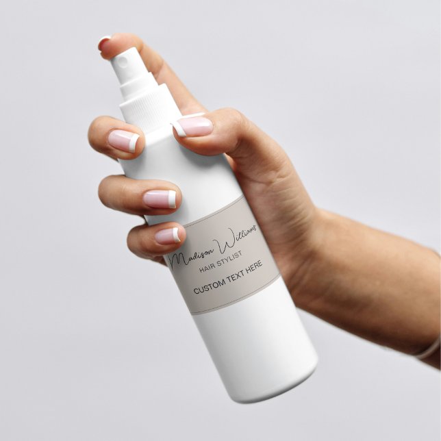 Hair Stylist Moderne Beige Rechteckiger Aufkleber (Hair Stylist Modern Beige Rectangular Sticker)