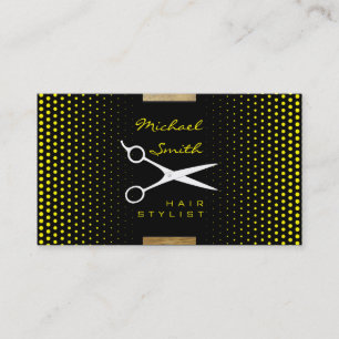 Hair Stylist Moderner Cadmium Yellow Polka Dot Visitenkarte