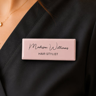 Hair Stylist Modernes Rosa Namenschild