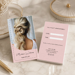 Hair Stylist Modernes Rosa Terminkarte