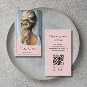 Hair Stylist Modernes Rosa Visitenkarte