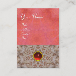 HAIR-STYLIST-Monogramm, antike rosa Ruby, weiß Visitenkarte