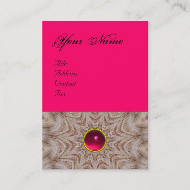 HAIR-STYLIST-Monogramm, rote, rosa Ruby, schwarz Visitenkarte (Vorderseite)