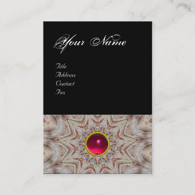 HAIR-STYLIST-Monogramm, rote, rosa Ruby, schwarz Visitenkarte (Vorderseite)